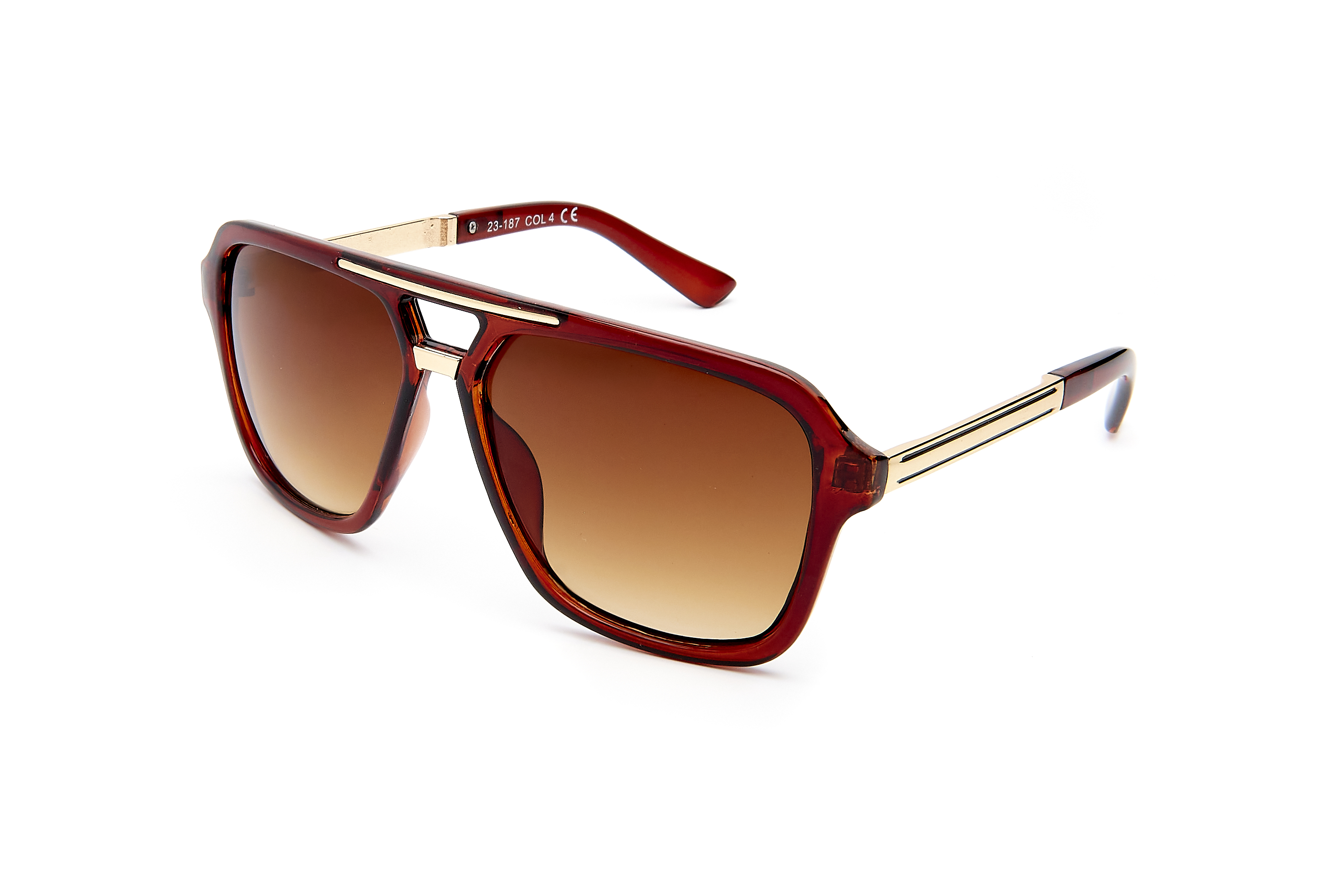 Luxury aviator transparent brown and gold