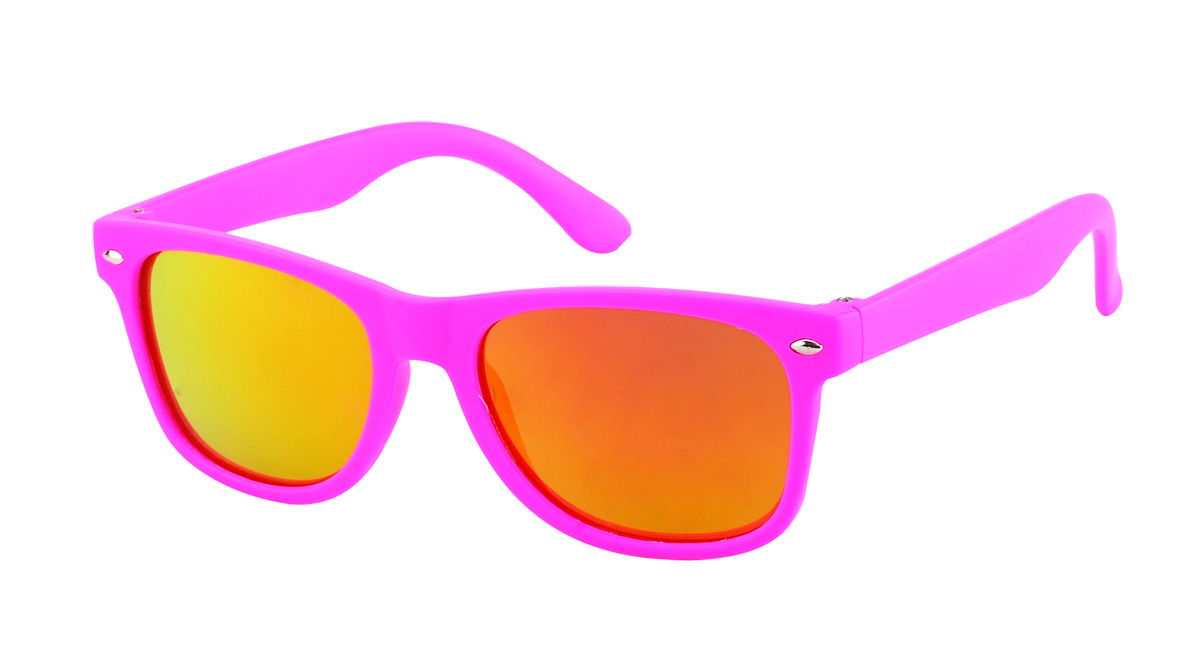 Kids zonnebril 0-4 jaar Wayfarer pink mirror