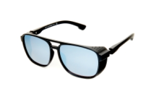 Square aviator steam punk black and blue