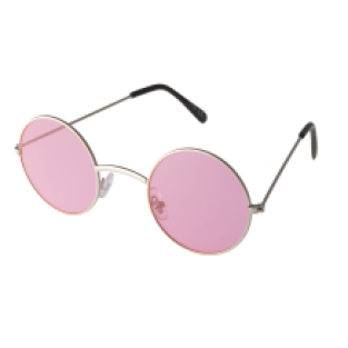Hippie festival bril, light pink lens