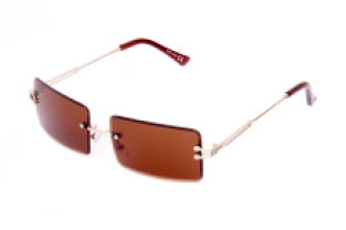 Rectangular no frame gold brown