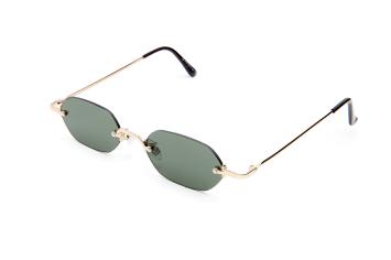 No frame octagonal light gold green