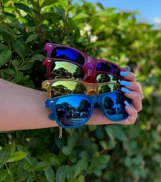 Wayfarer Black Red mirror