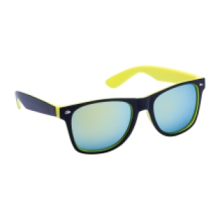 Wayfarer Black yellow mirror