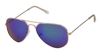 Aviator light gold blue green mirror