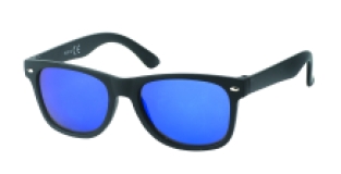 Kids zonnebril 0-4 jaar Wayfarer black blue mirror