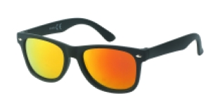 Kids zonnebril 0-4 jaar Wayfarer black red mirror