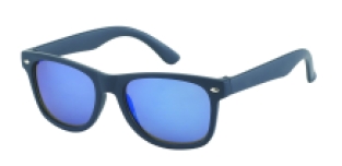 Kids zonnebril 0-4 jaar Wayfarer matt blue mirror