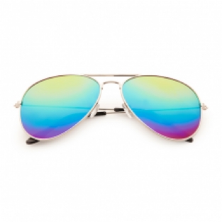 Piloten zonnebril met regenboog spiegel lenzen
