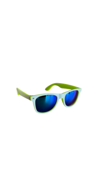 Wayfarer Jeff white bright green mirror