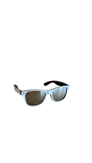 Wayfarer white black mirror