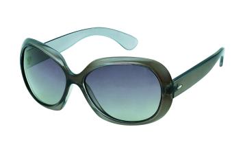 Oversized POLARISED oval transparent grey