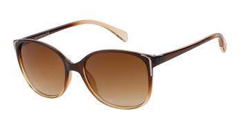 Slim line round POLARISED brown transparent